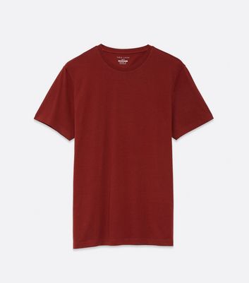Dark Red Plain Short Sleeve T Shirt New Look