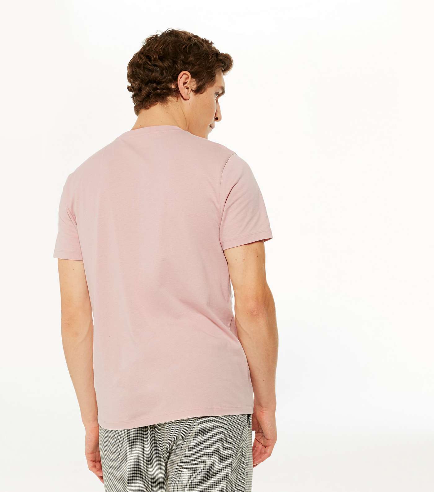 Pink Plain Short Sleeve T-Shirt  Image 4
