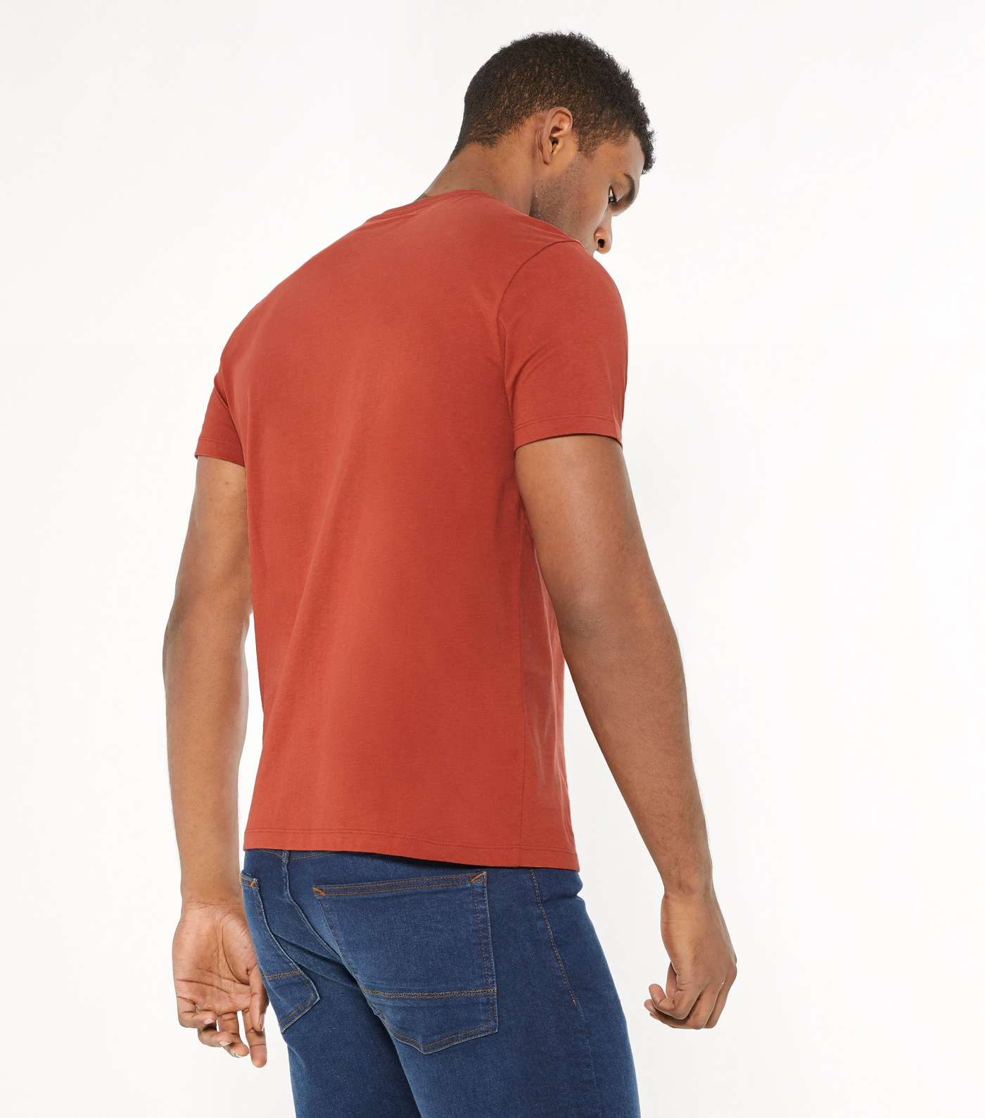 Bright Orange Plain Short Sleeve T-Shirt  Image 4