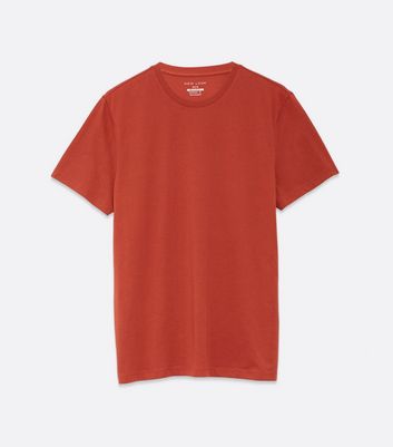 Image of Bright Orange Plain Short Sleeve T-Shirt New Look