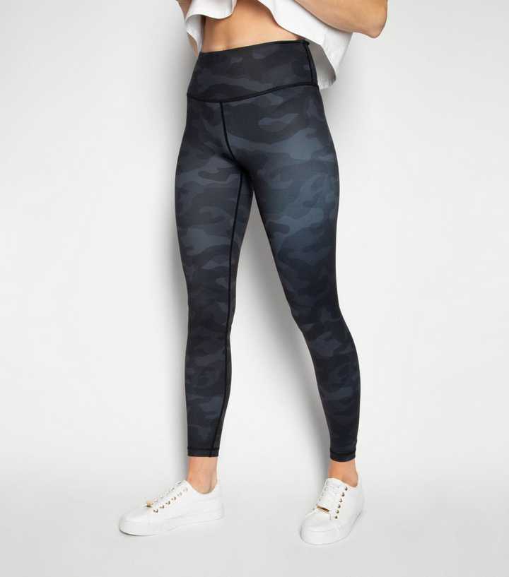 Dark Grey Camo Leggings with Pockets - ShopperBoard