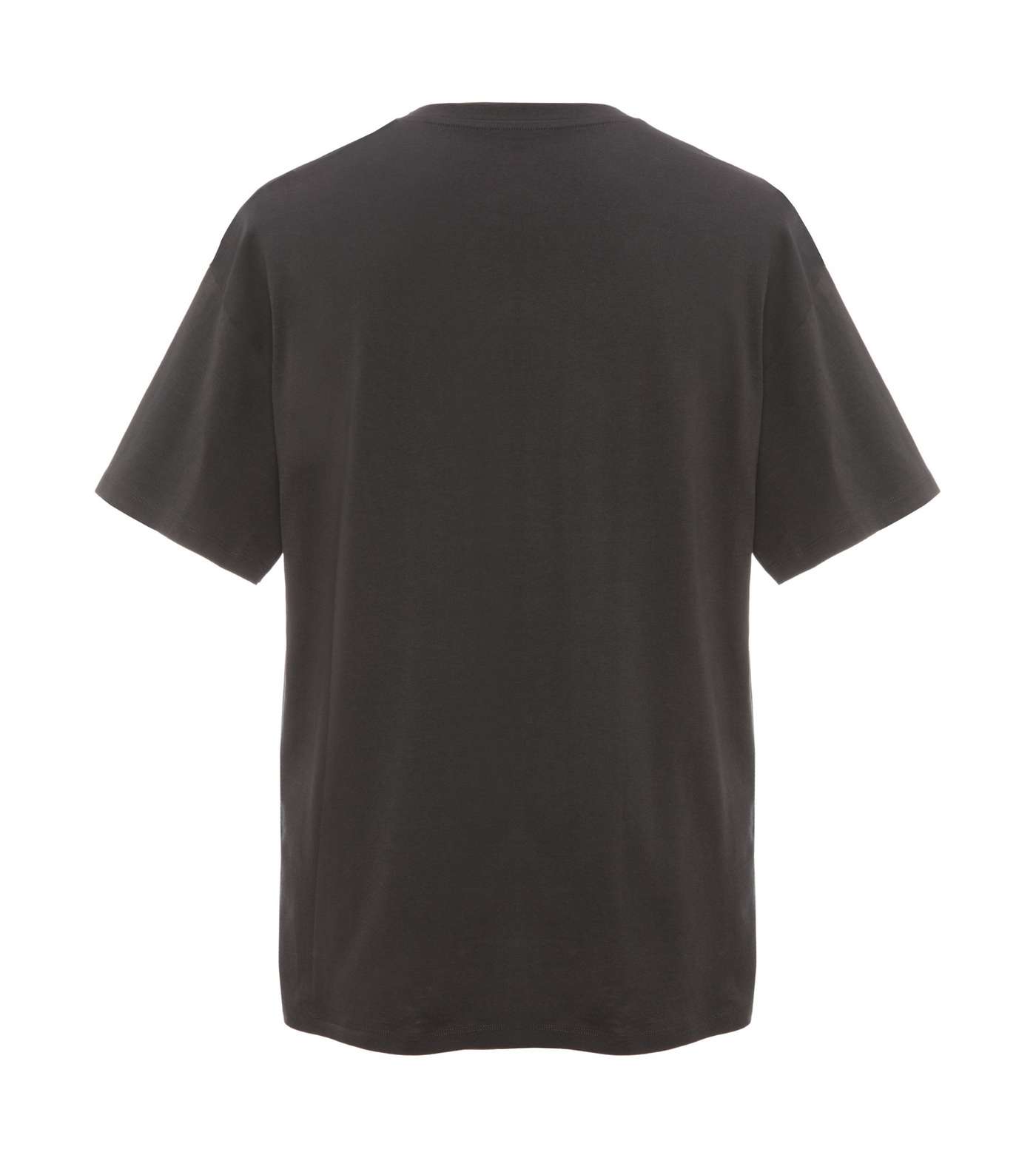 Dark Grey Plain Relaxed Fit T-Shirt Image 2