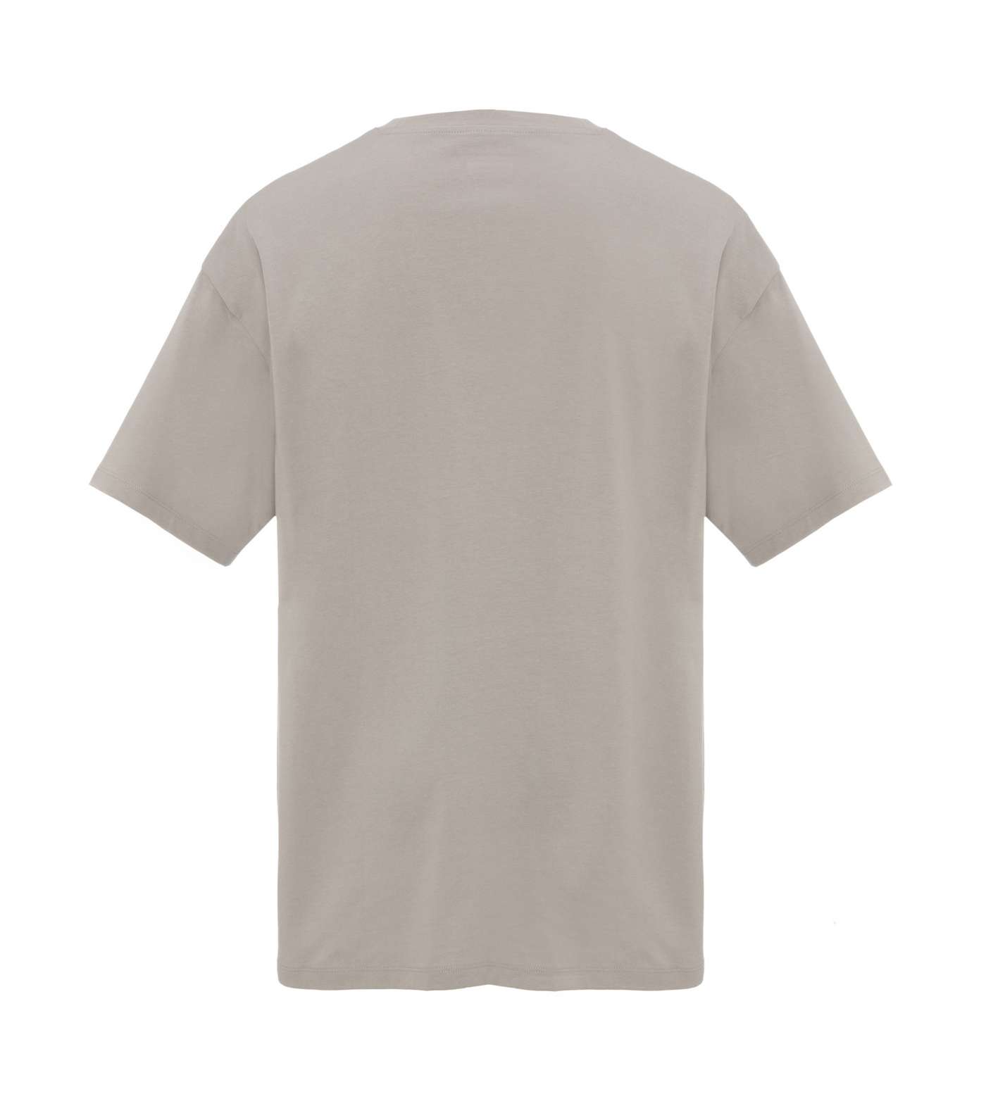 Grey Plain Relaxed Fit T-Shirt Image 2