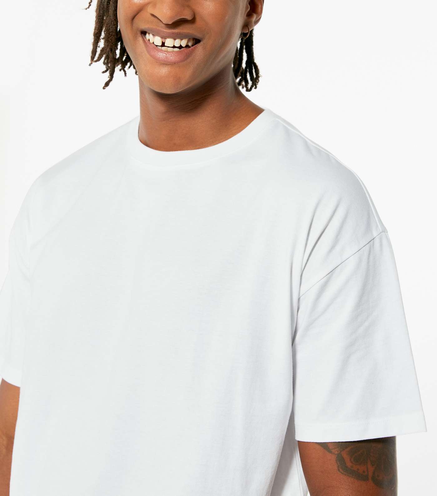White Plain Relaxed Fit T-Shirt Image 3