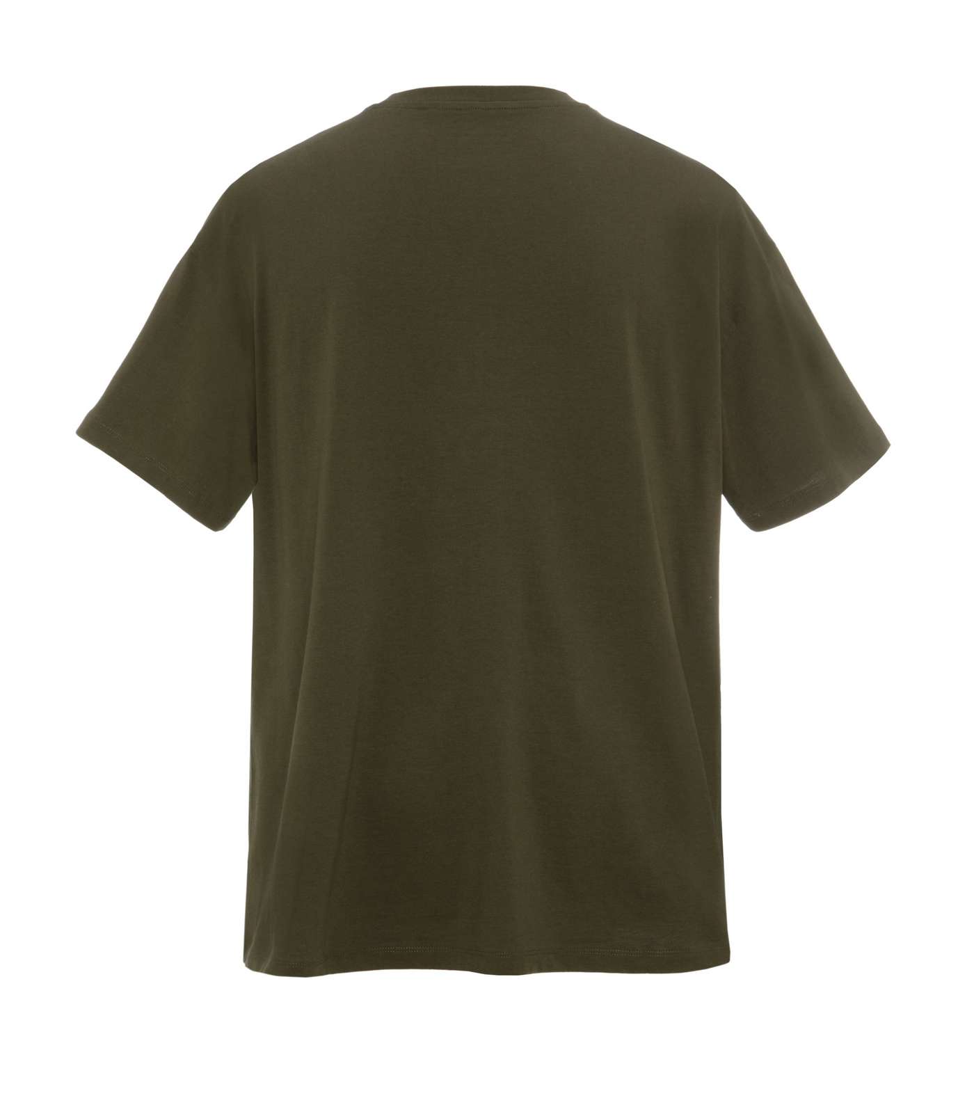 Khaki Plain Relaxed Fit T-Shirt Image 2