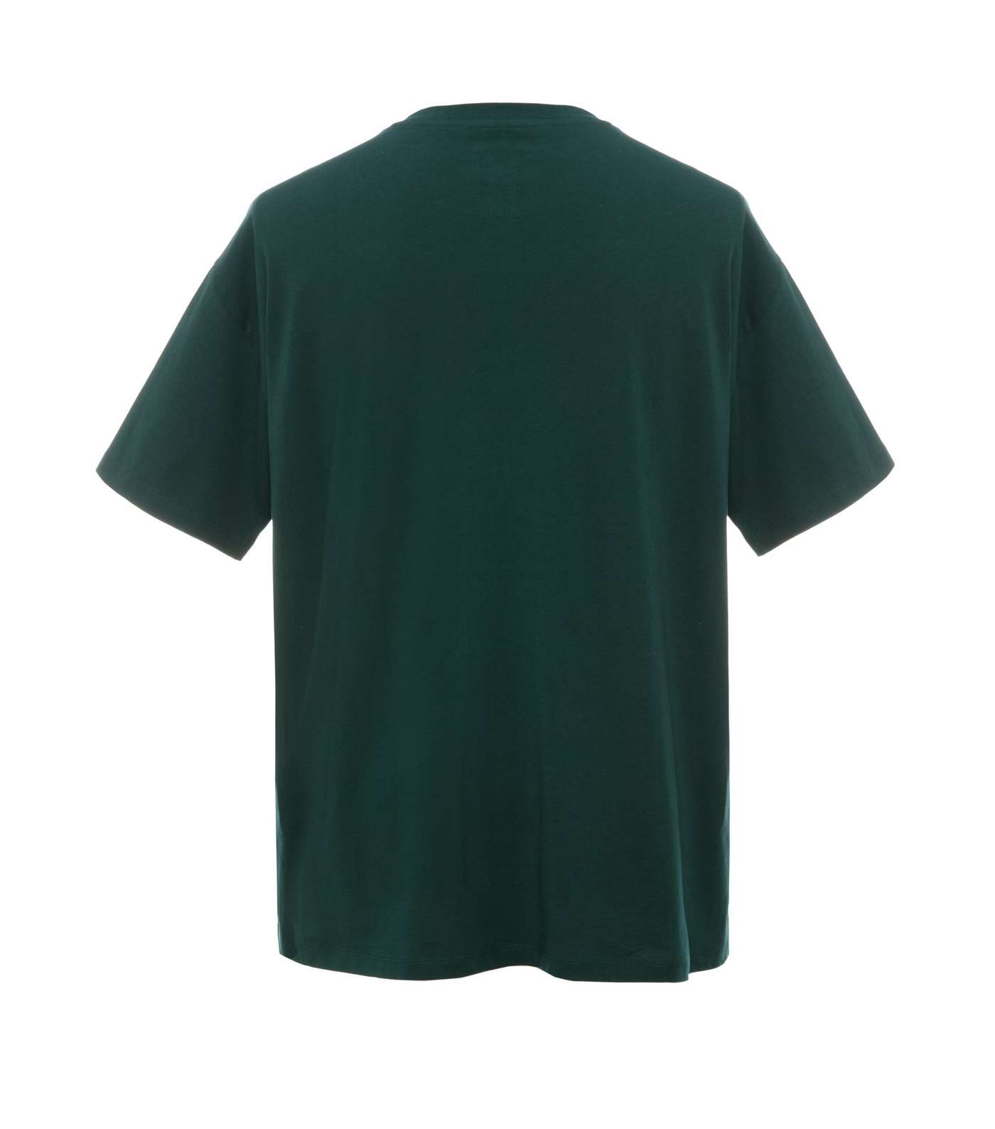 Green Plain Relaxed Fit T-Shirt Image 2