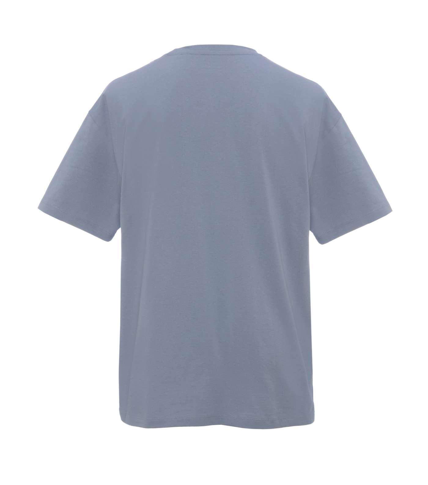 Pale Blue Plain Relaxed Fit T-Shirt Image 2
