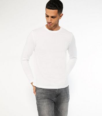 White Long Sleeve Crew Neck Top | New Look