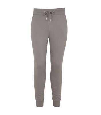 Image of Pale Grey Drawstring Waist Cuffed Joggers New Look