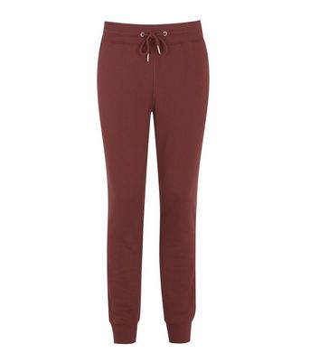 Dark Red Drawstring Waist Cuffed 