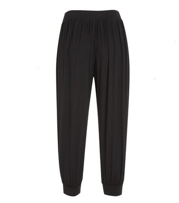 Image of Black Jersey Harem Trousers New Look