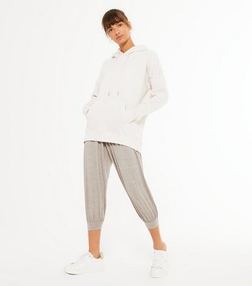 Image of Cream Jersey Harem Trousers New Look