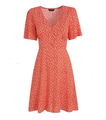 new look red ditsy dress