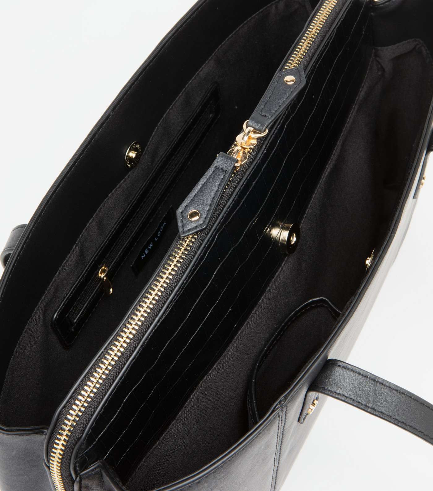 Black Leather-Look Laptop Tote Bag  Image 2