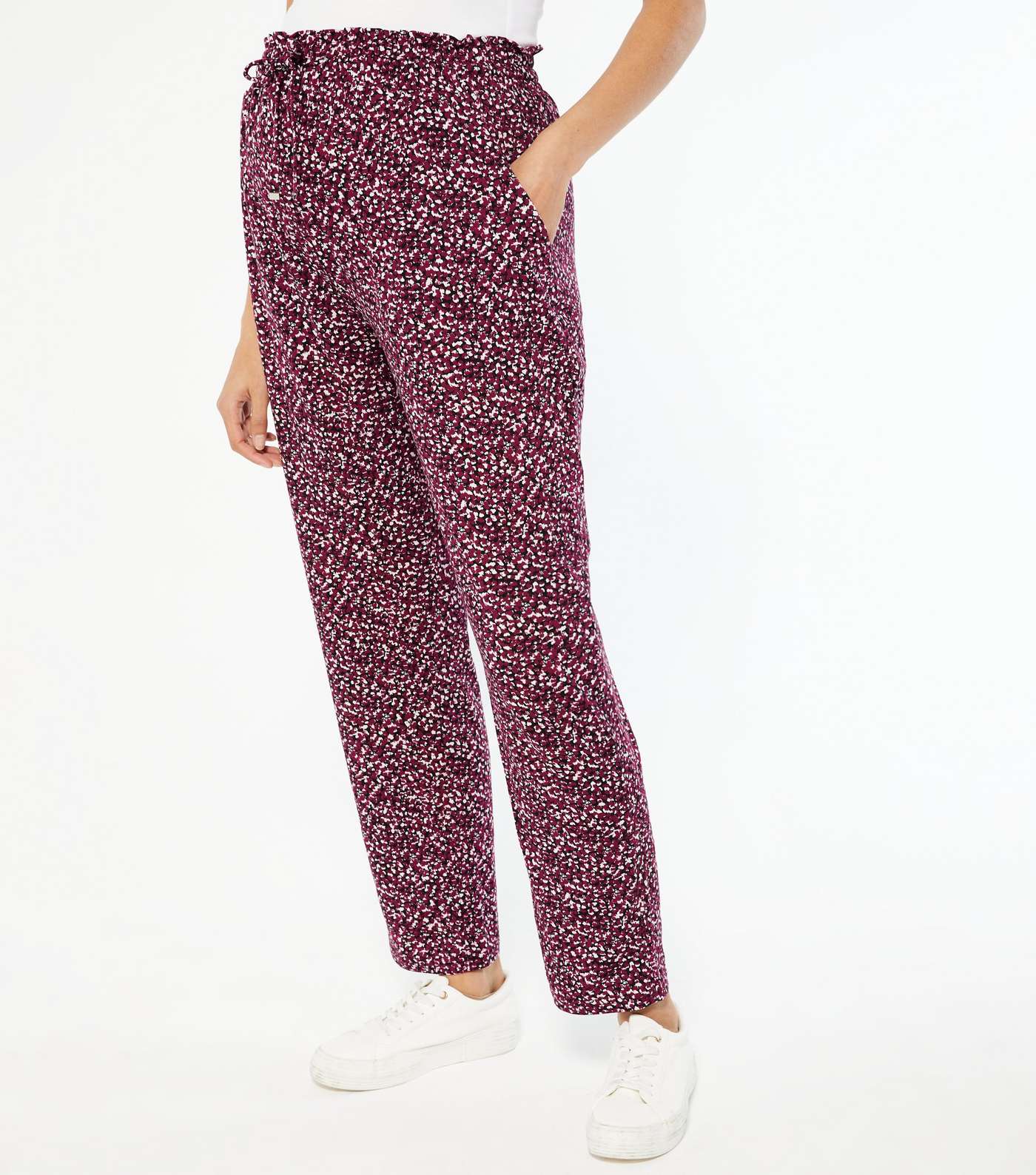 Maternity Red Soft Touch Abstract Spot Joggers Image 2