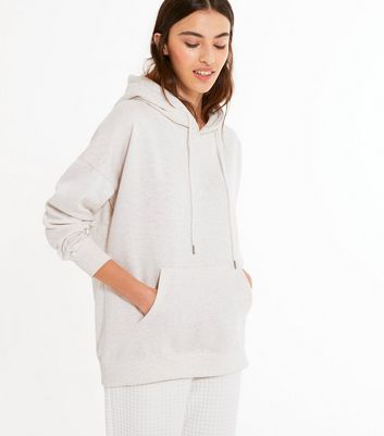Image of Cream Oversized Hoodie New Look
