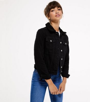 Hfyihgf Winter Womens Faux Fur Collar Sherpa Fleece Lined Distressed Denim  Jacket Tops Plus Size Casual Button Down Outerwear Coat with  Pockets(Blue,XXL) - Walmart.com