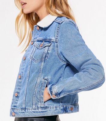 new look fur lined denim jacket