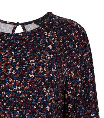 Image of Black Floral Soft Touch Tiered Smock Dress New Look