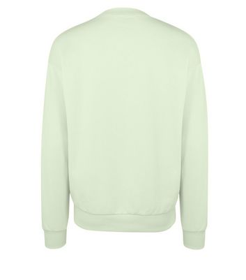 Image of Light Green Jersey Crew Neck Sweatshirt New Look