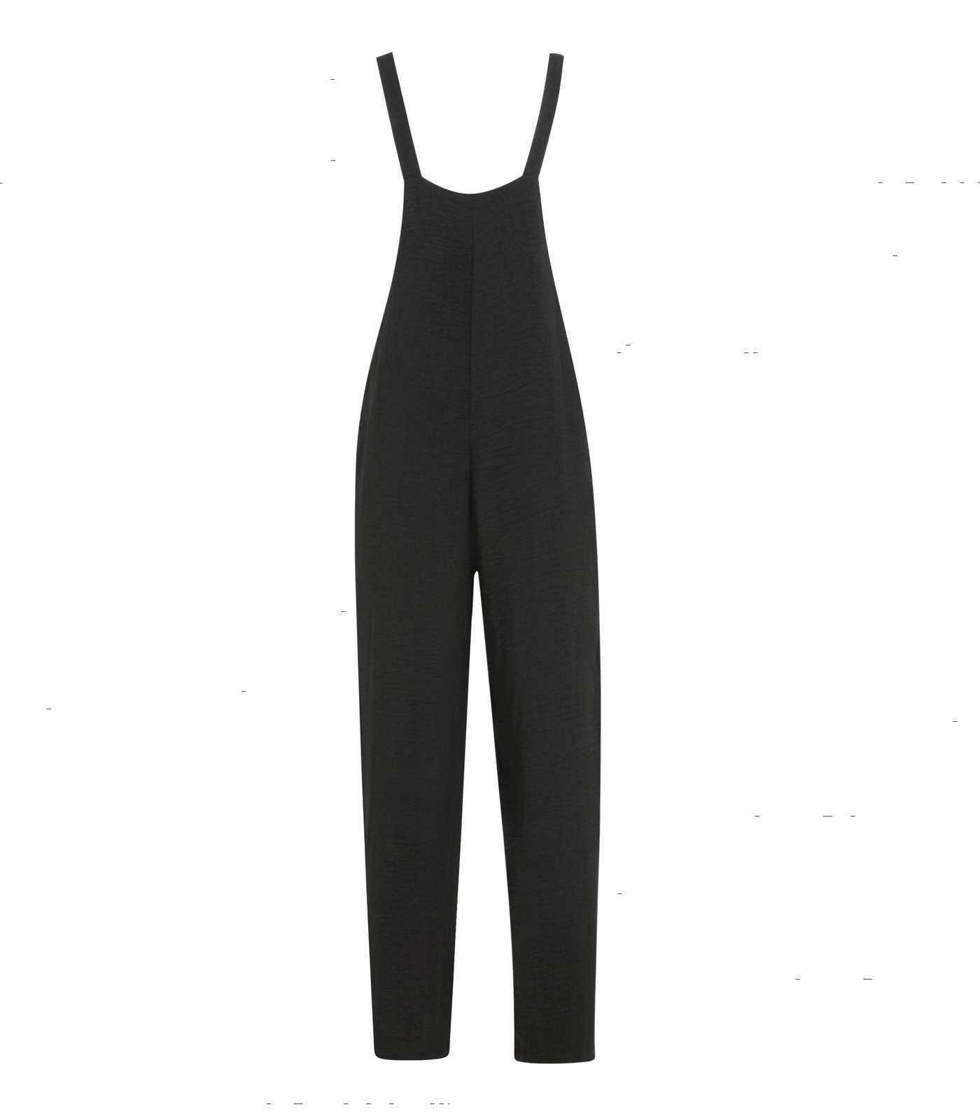 Tall Black Wide Leg Crop Dungaree Jumpsuit Image 2