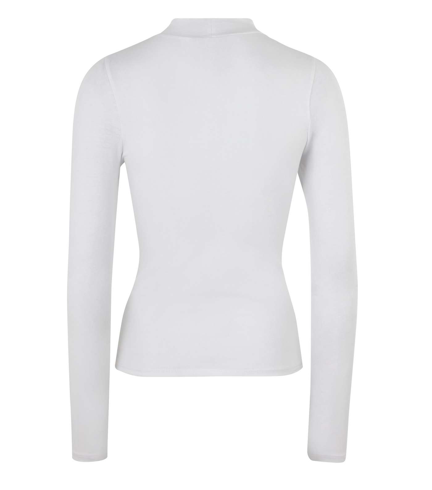 White High Neck Long Sleeve Top Image 2