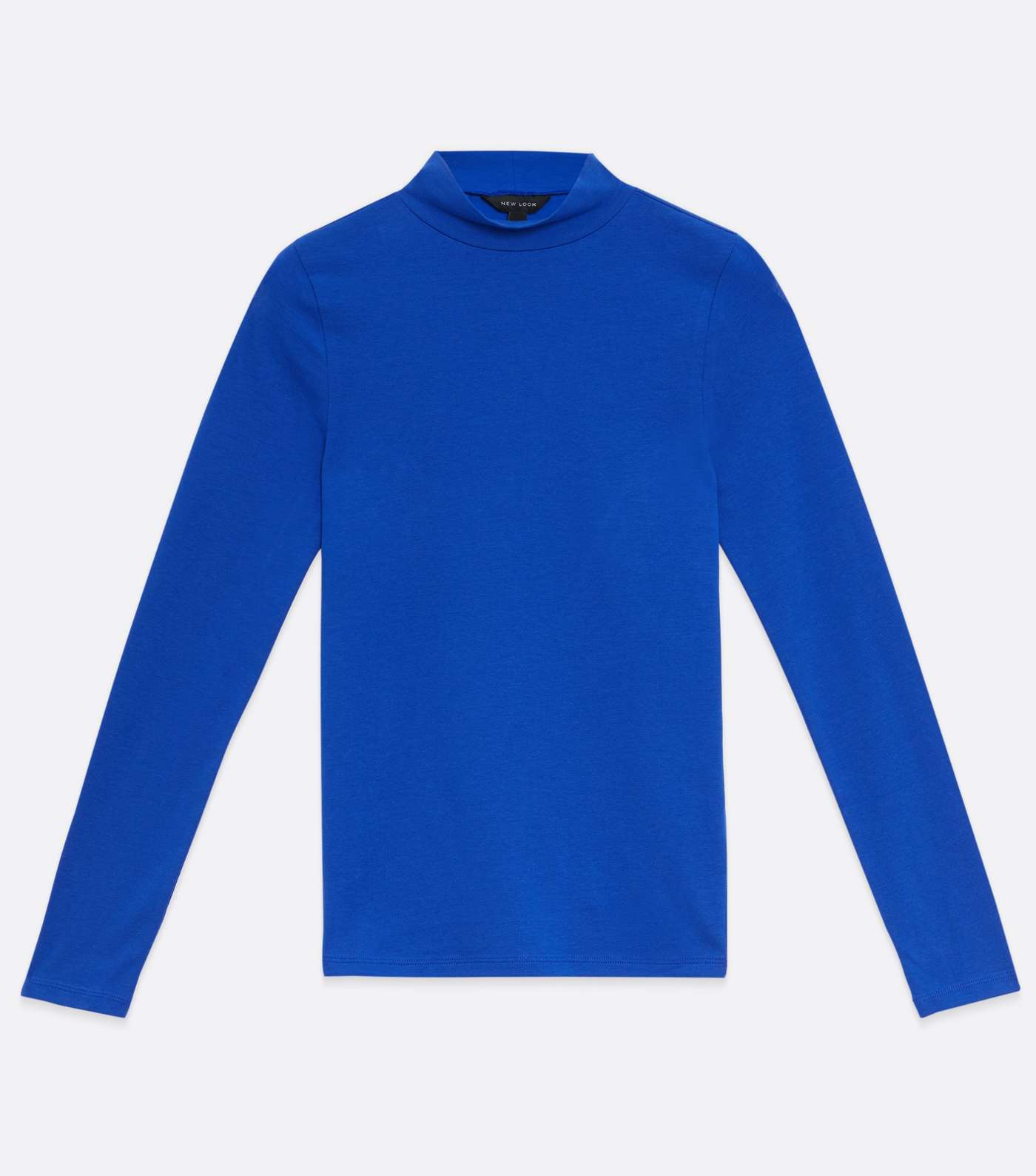 Bright Blue High Neck Long Sleeve Top Image 5