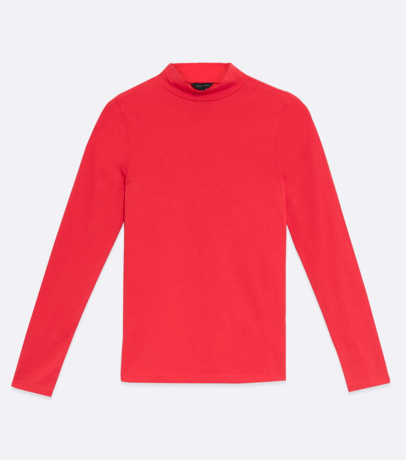 Red High Neck Long Sleeve Top Image 5