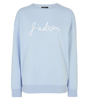 Blue J Adore Slogan Sweatshirt New Look