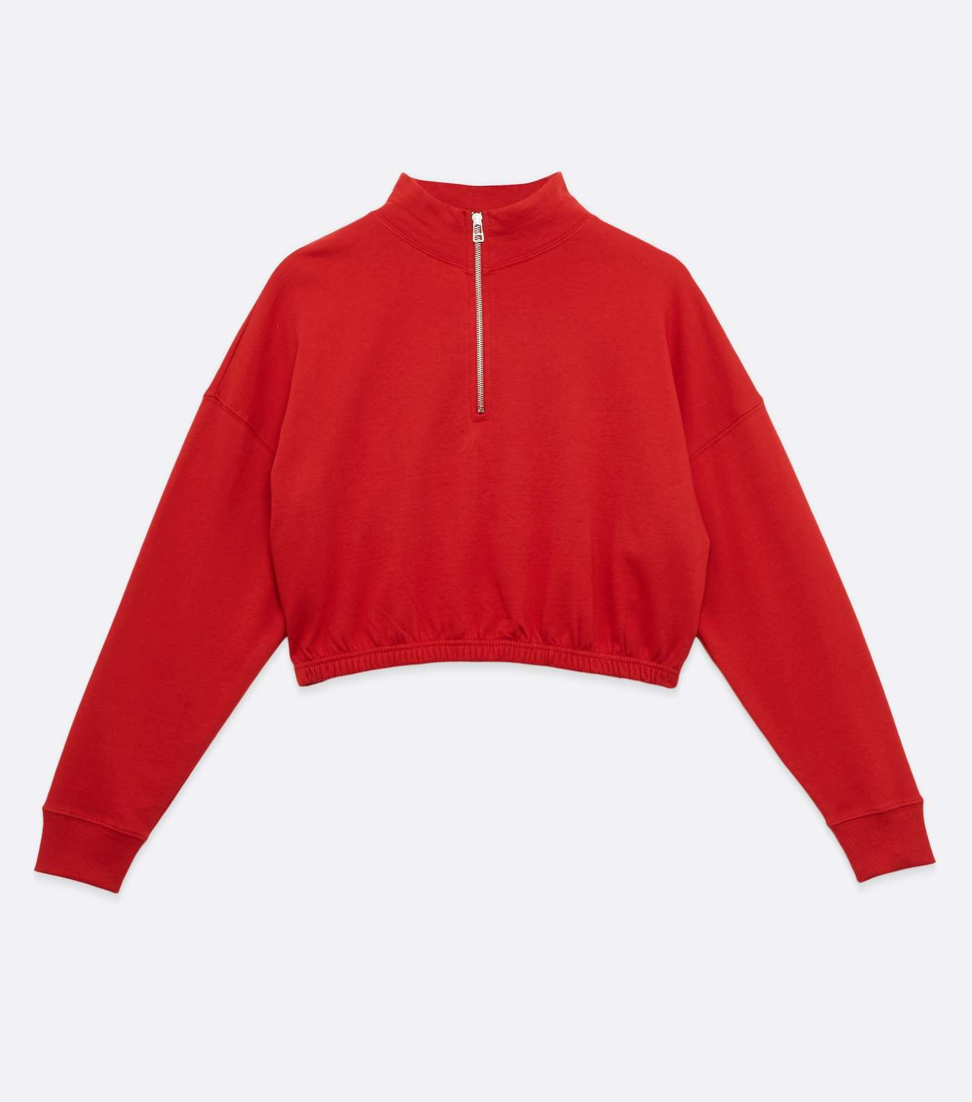 Red High Zip Neck Sweatshirt  Image 5