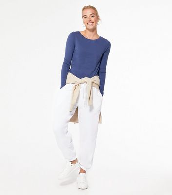 Image of Navy Long Sleeve Crew Neck Top New Look