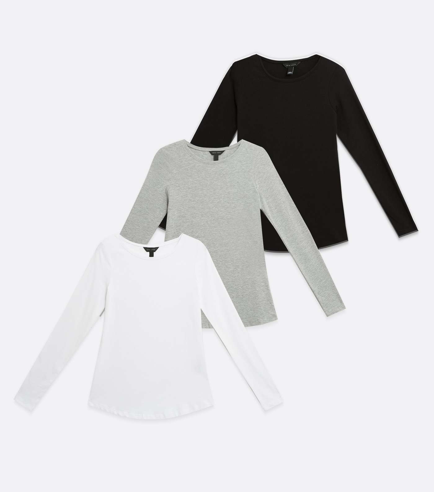 3 Pack Black Grey and White Tops  Image 5
