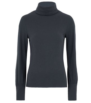 Dark grey roll neck top best sale