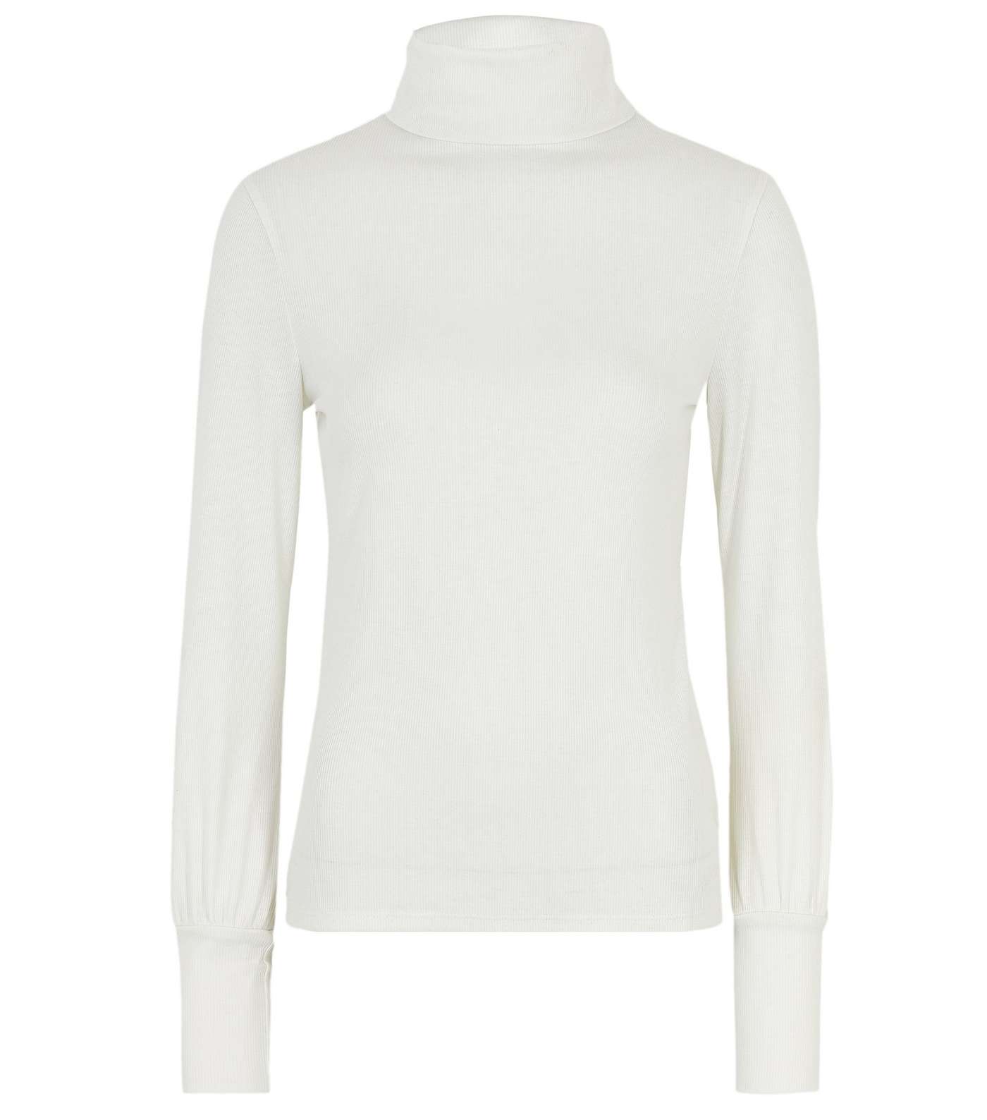 Off White Roll Neck Top  Image 5