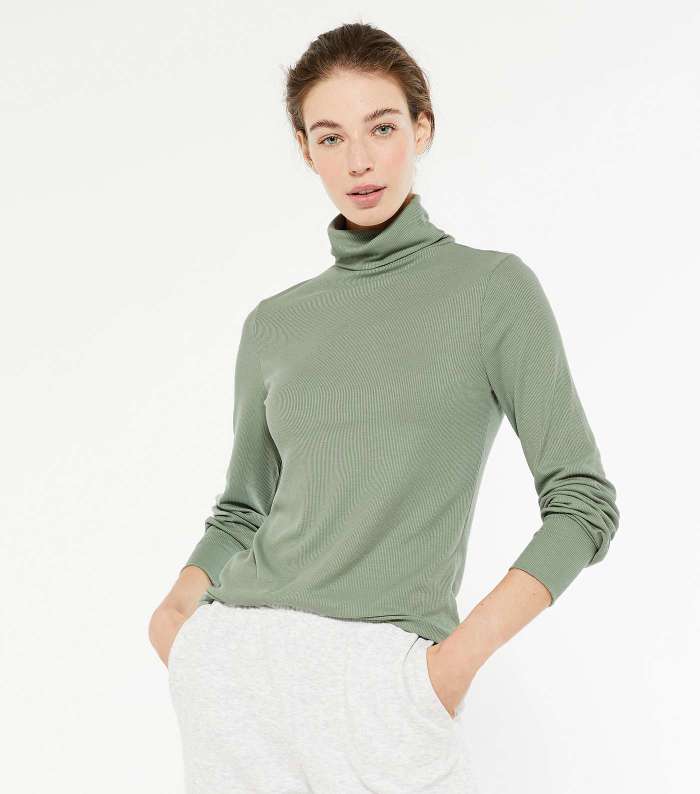 Olive Roll Neck Top 
