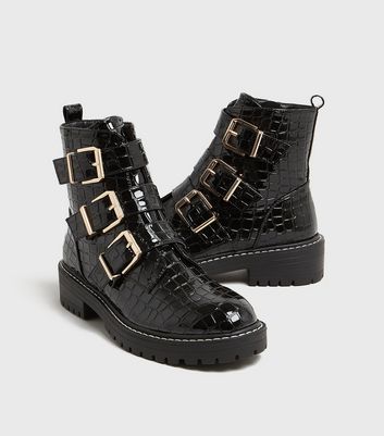 new look faux croc boots
