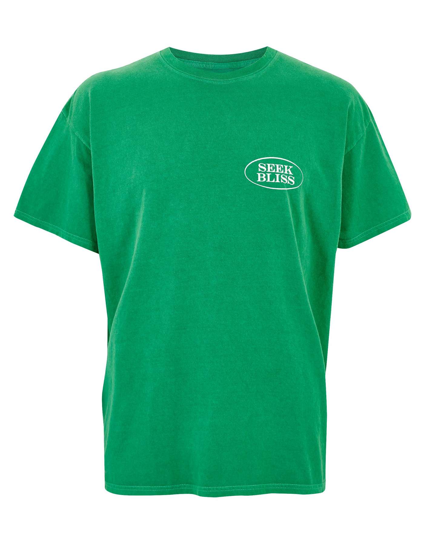 Light Green Seek Bliss Slogan Oversized T-Shirt