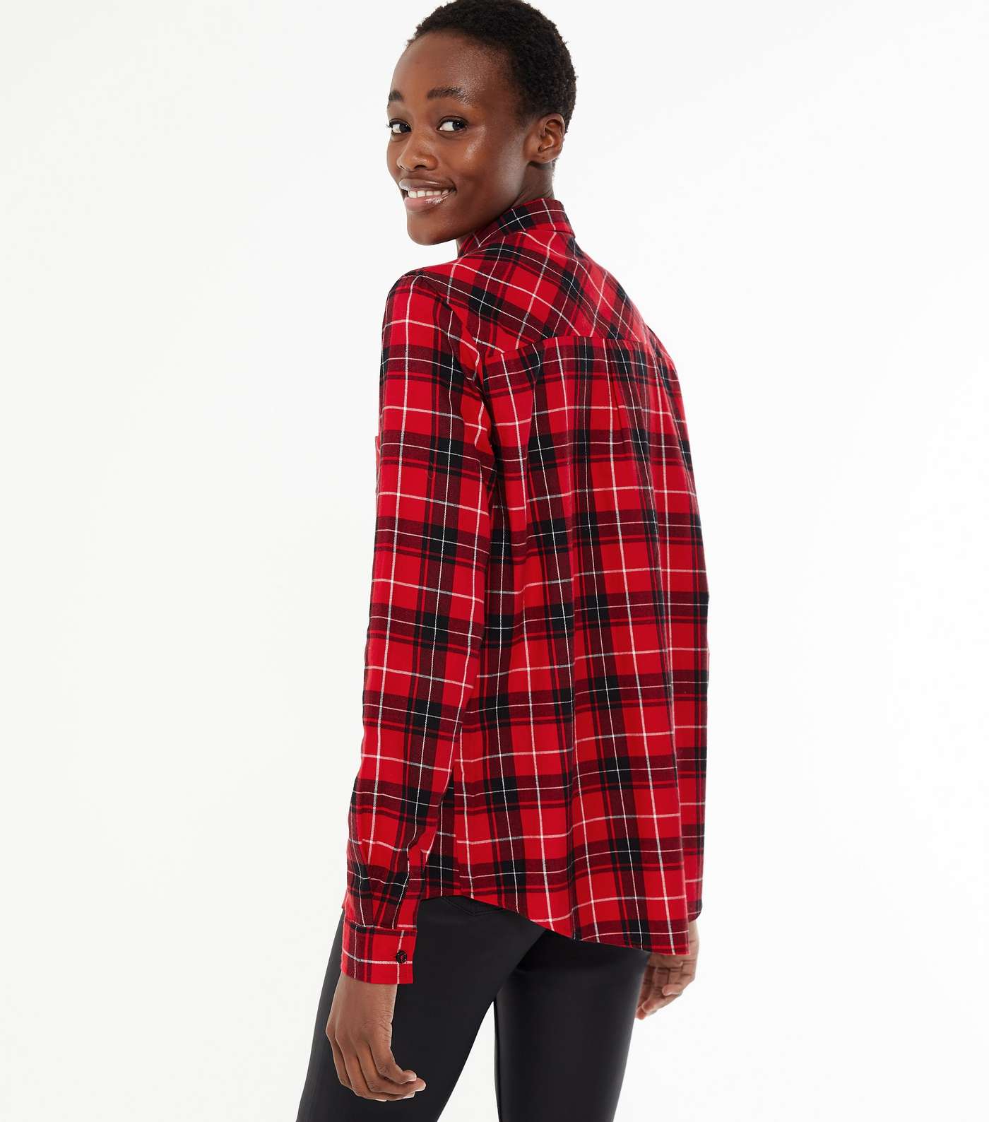 Tall Red Check Pocket Front Collared shirt Image 3