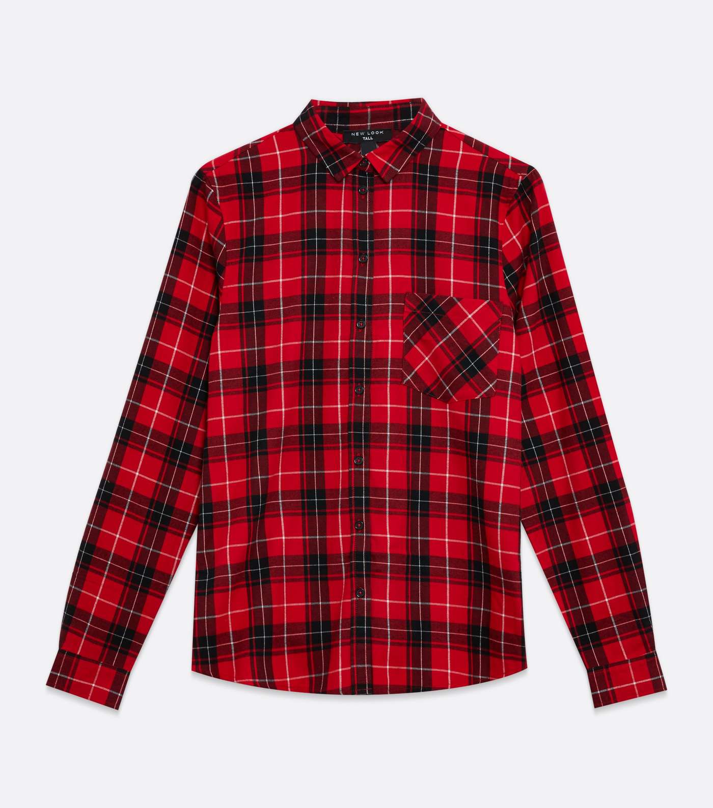 Tall Red Check Pocket Front Collared shirt Image 5