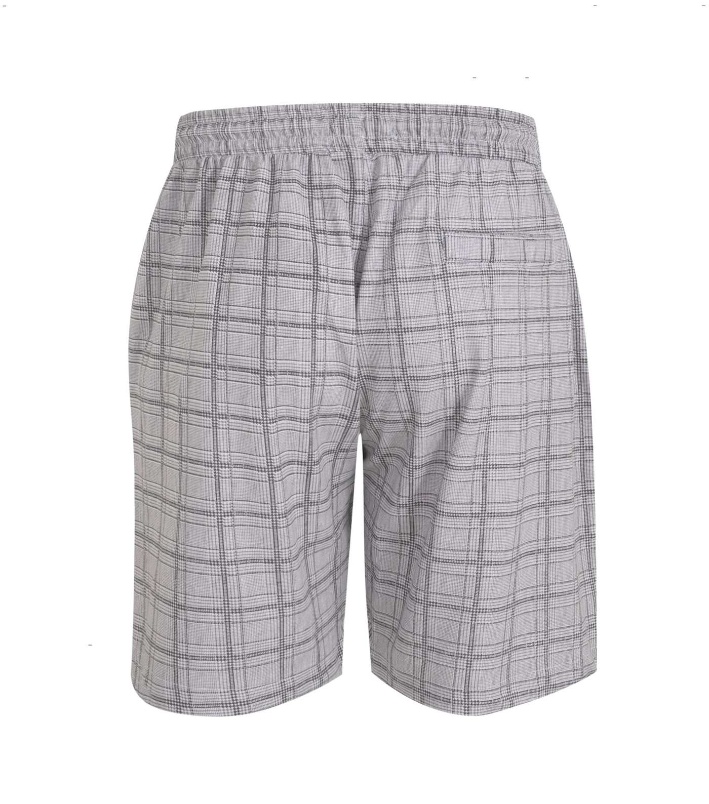 Grey Check Tie Waist Shorts Image 2