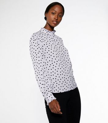 grey high neck blouse