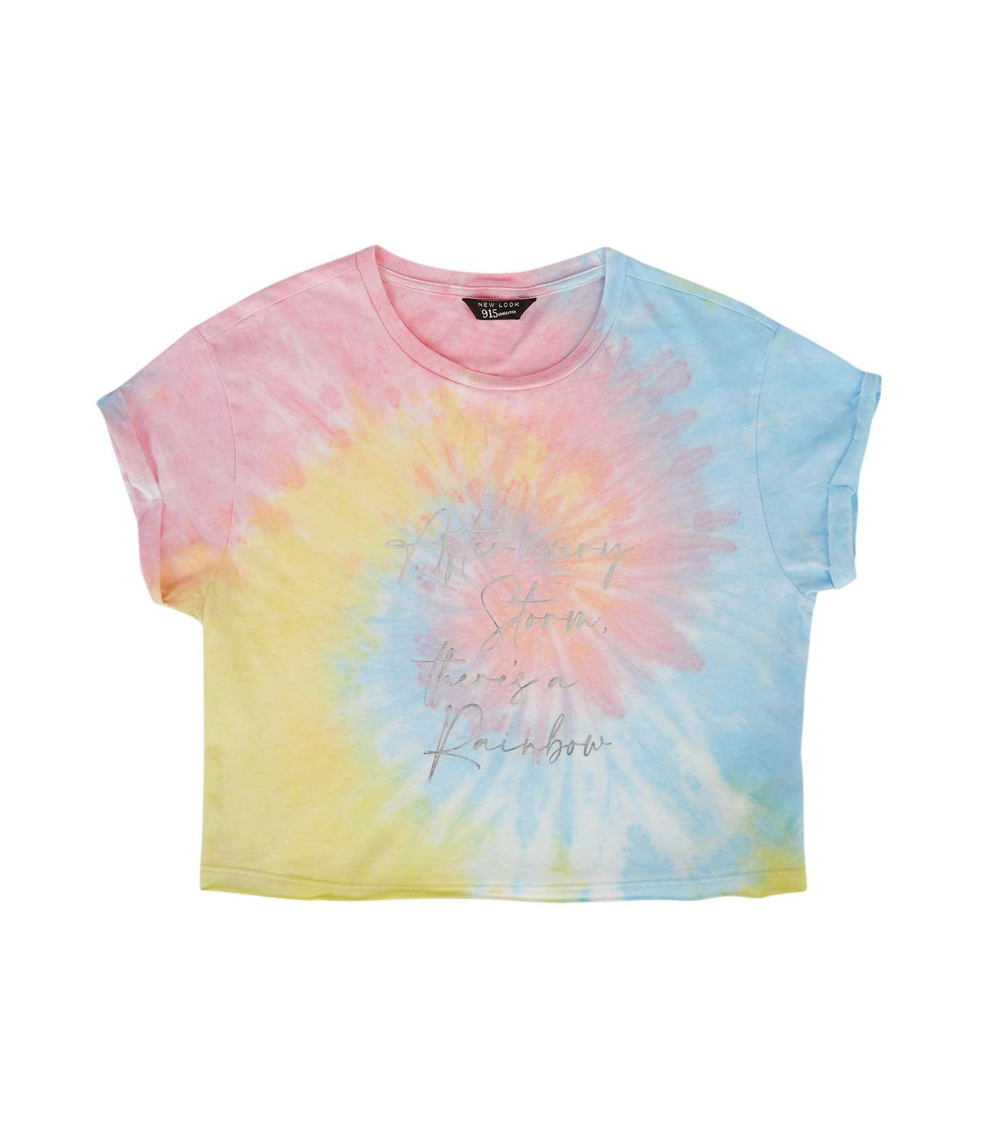 Girls Rainbow Tie Dye Slogan T-Shirt