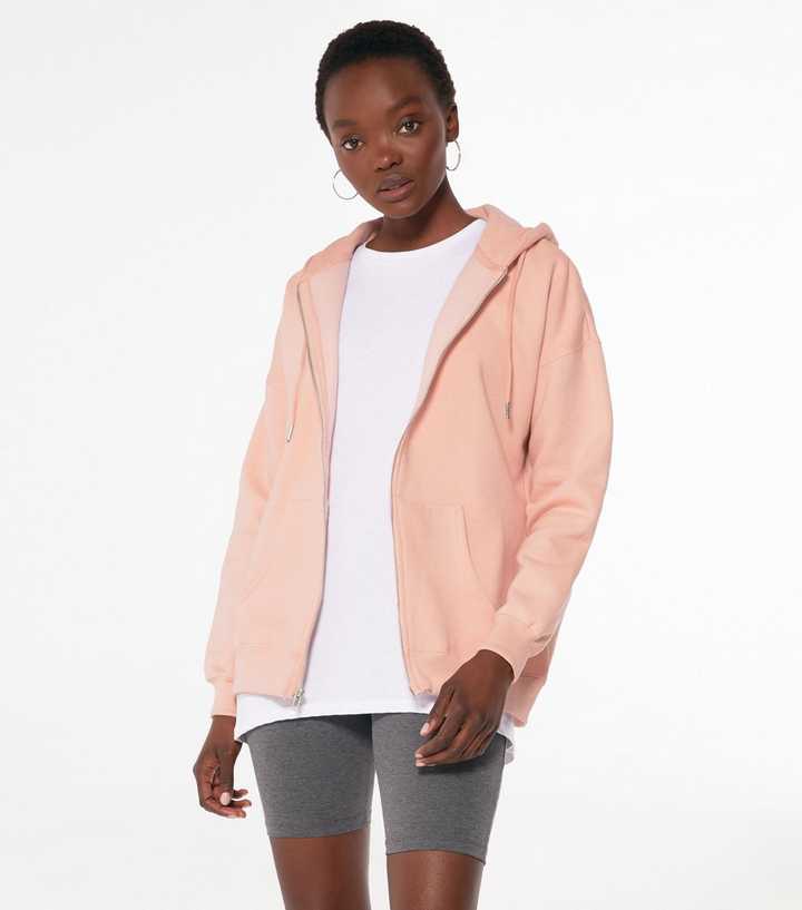 ladies pink zipped hoodie
