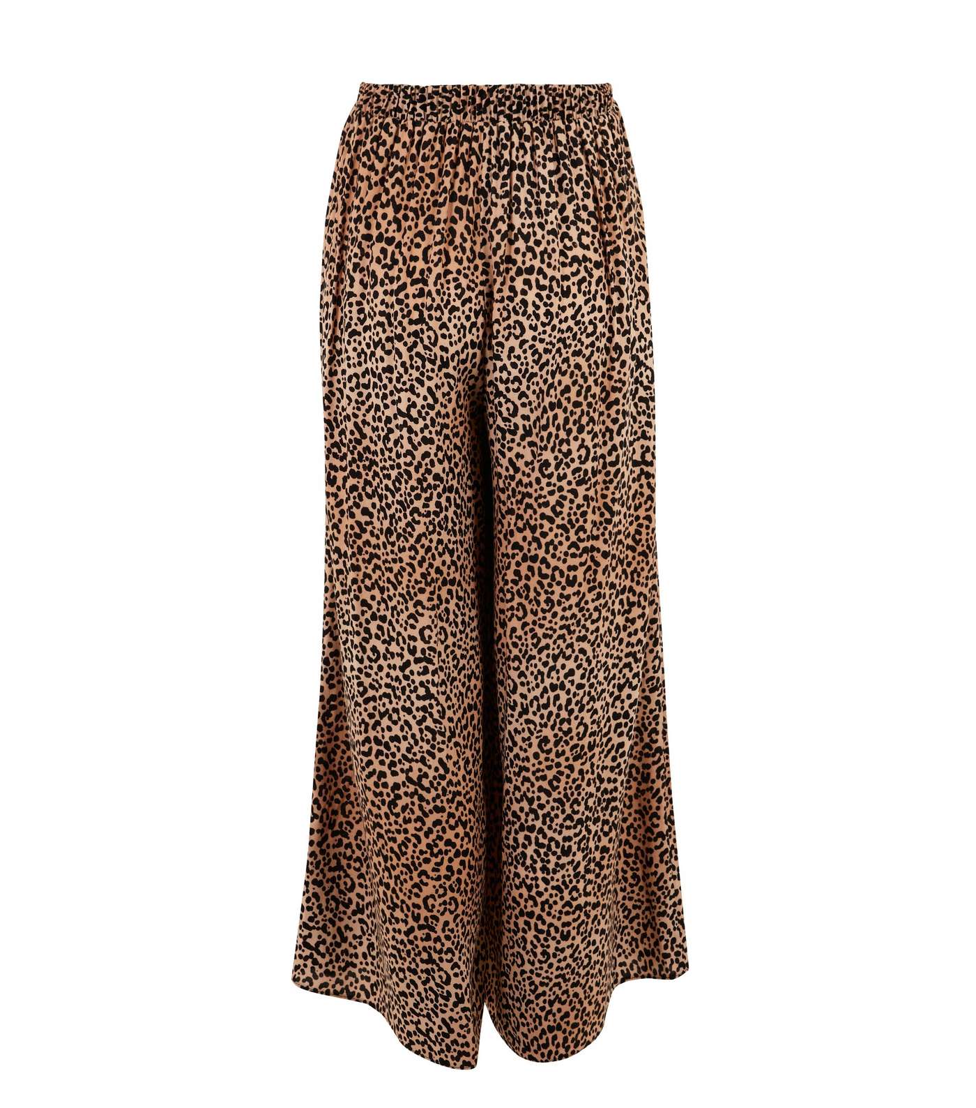 Tall Brown Leopard Print Wide Leg Crop Trousers  Image 2