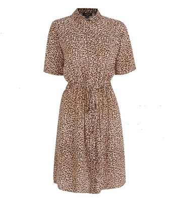 Tall Brown Leopard Print Shirt Dress 