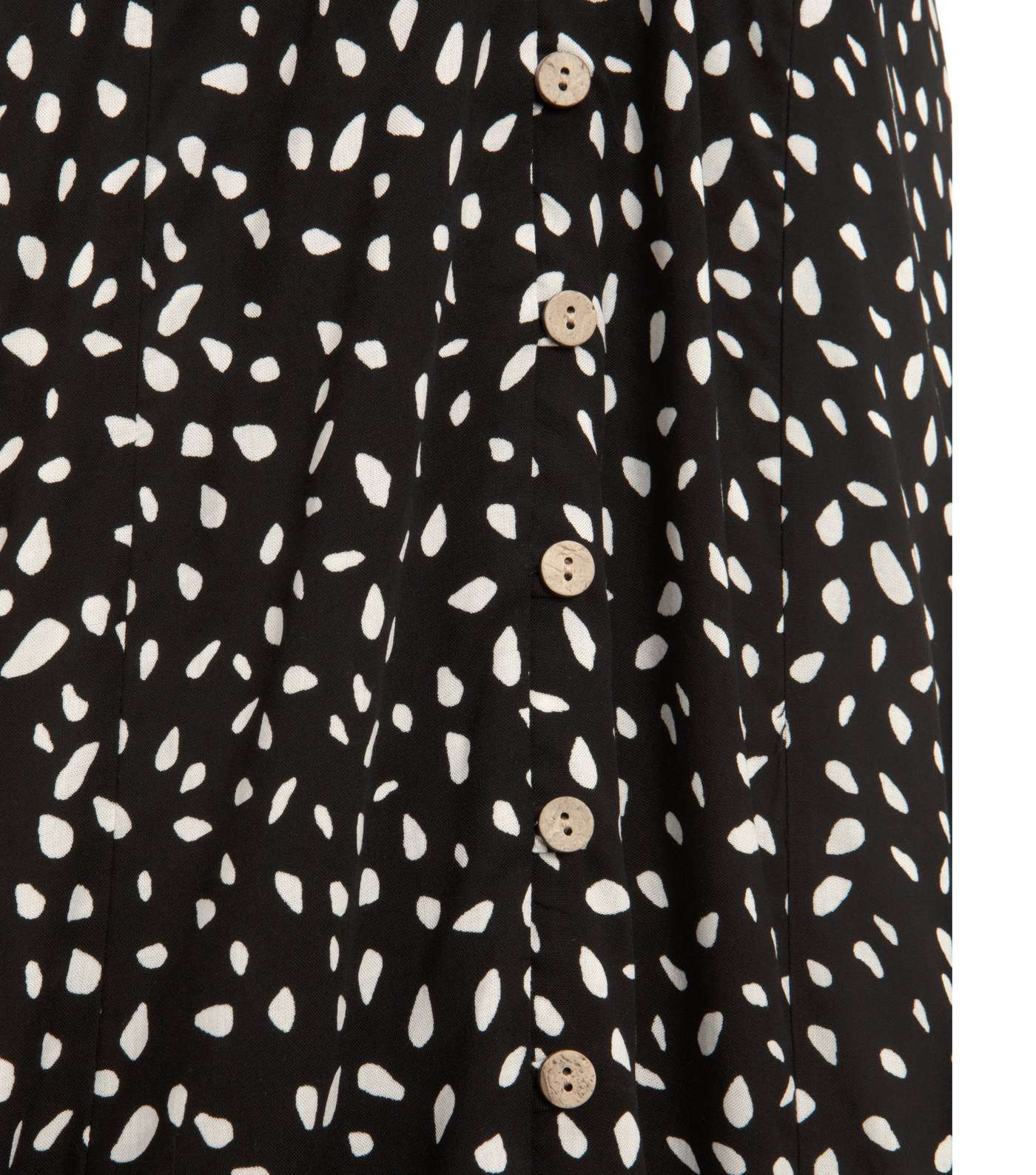 Tall Black Spot Button Up Midi Tea Dress Image 3