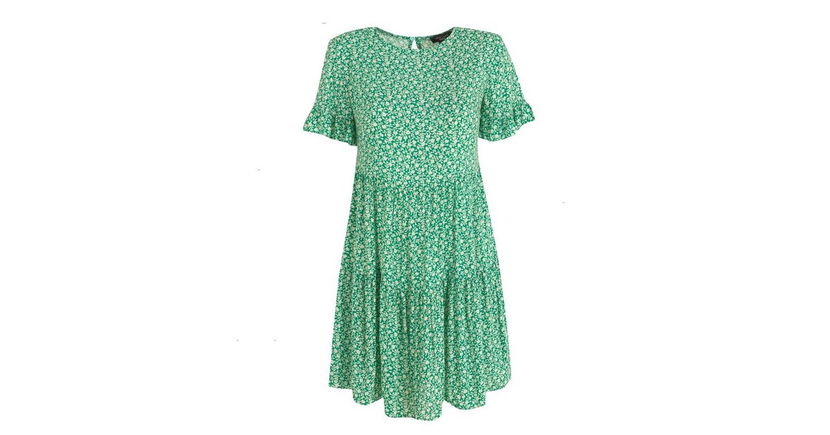 new look green ditsy floral dress