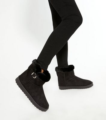 new look faux fur boots