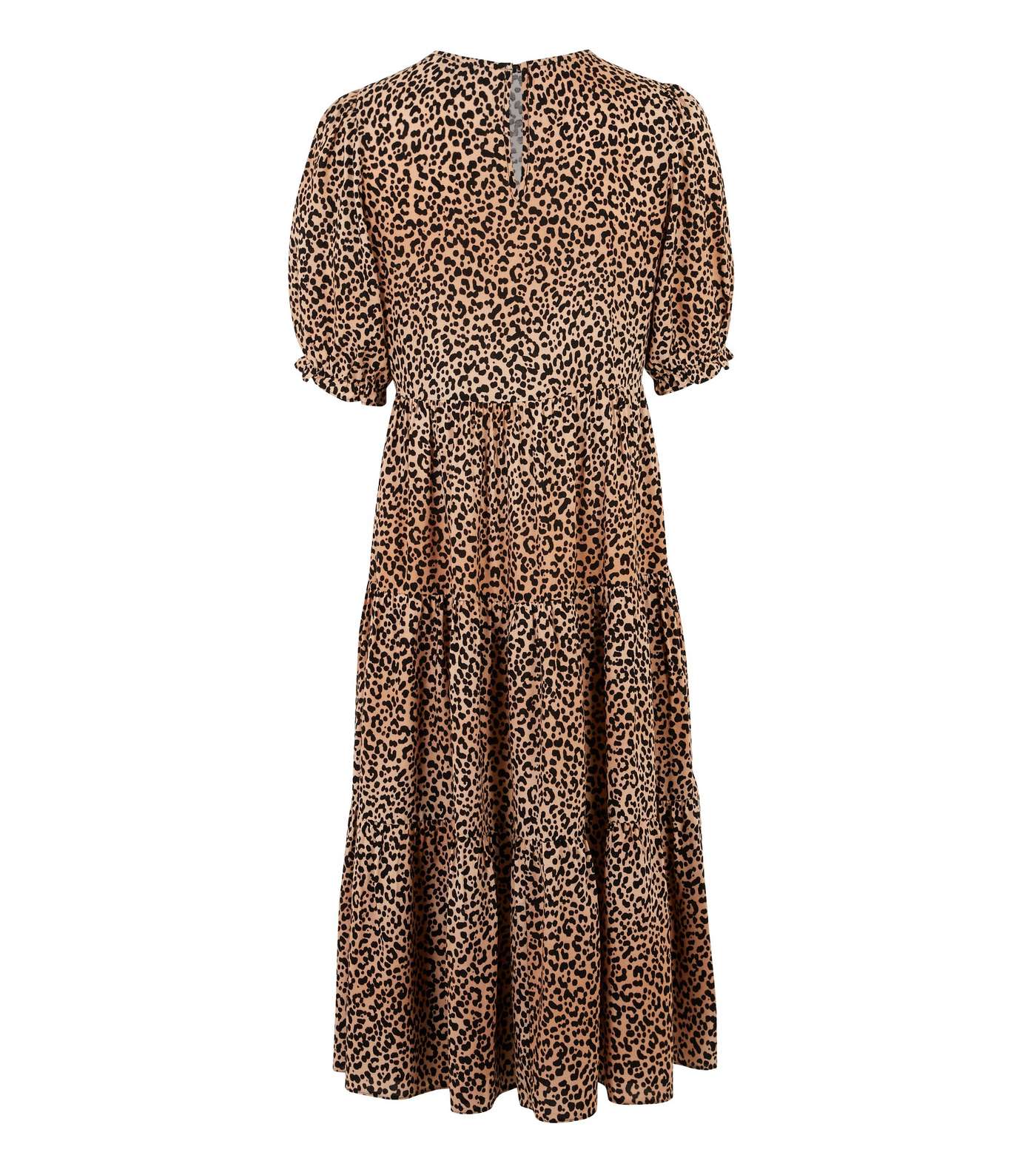 Petite Brown Leopard Print Smock Midi Dress  Image 2