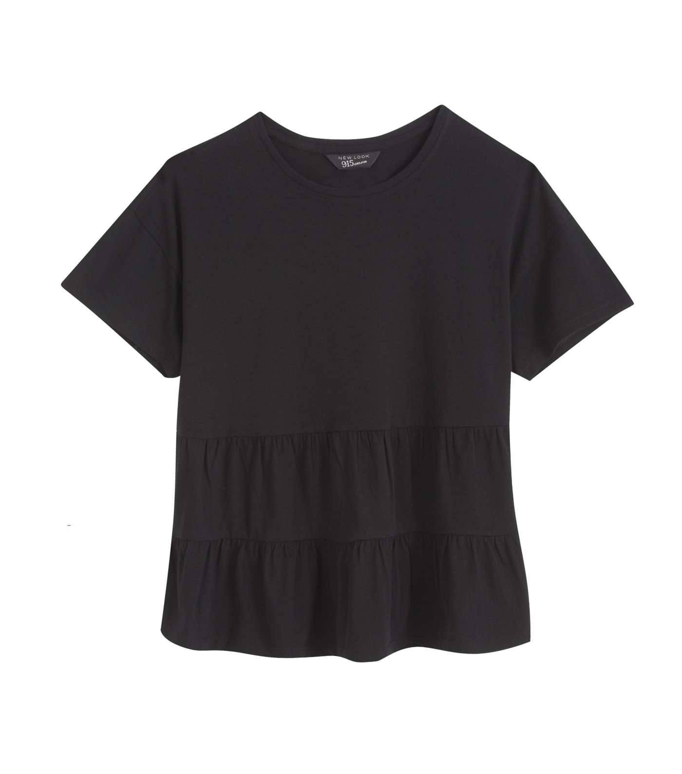 Girls Black Tiered Peplum T-Shirt